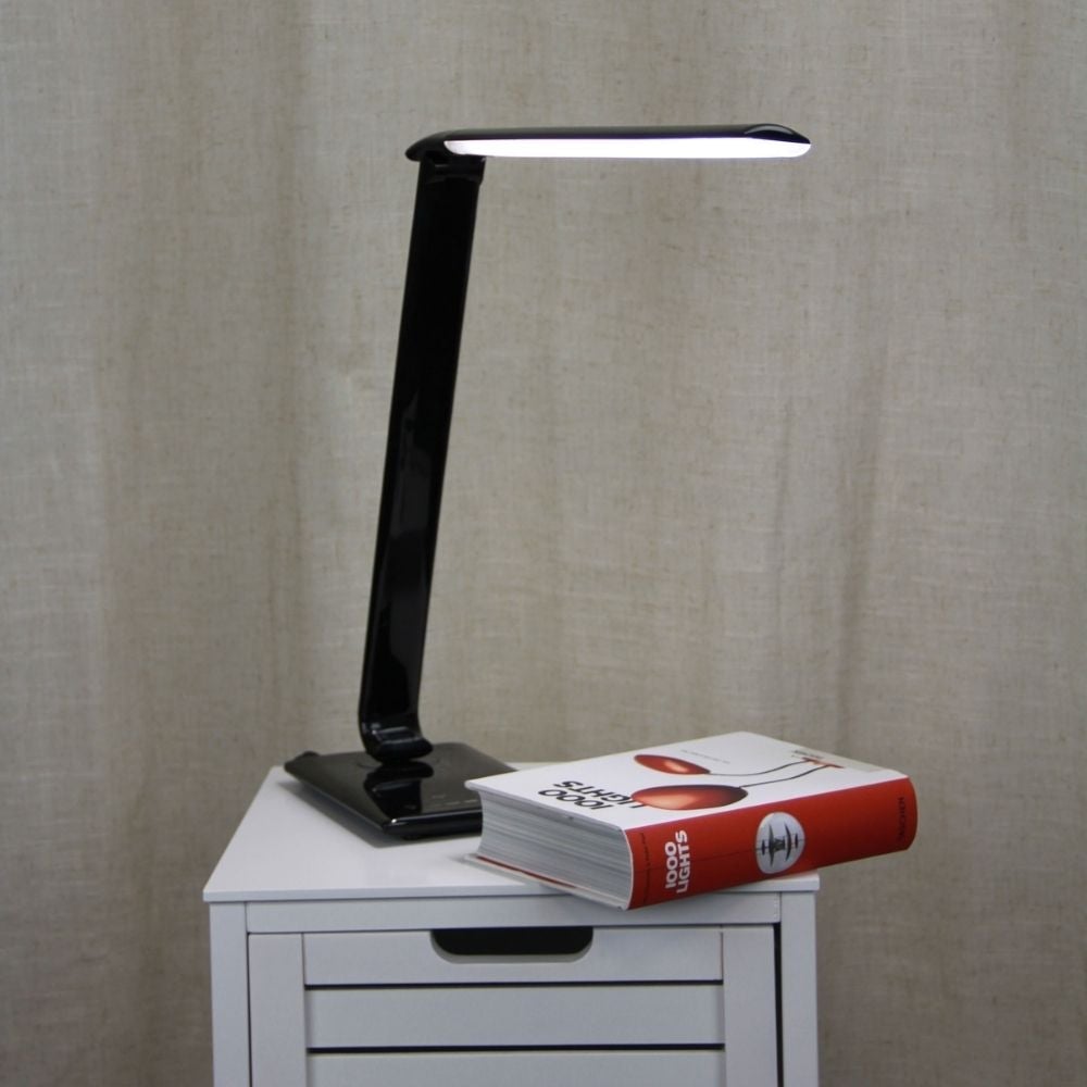 Oriel LUKE Touch LED Desk Lamp - 9W, Dimming Colour Selectable, with USB Port-Oriel Lighting-Ozlighting.com.au