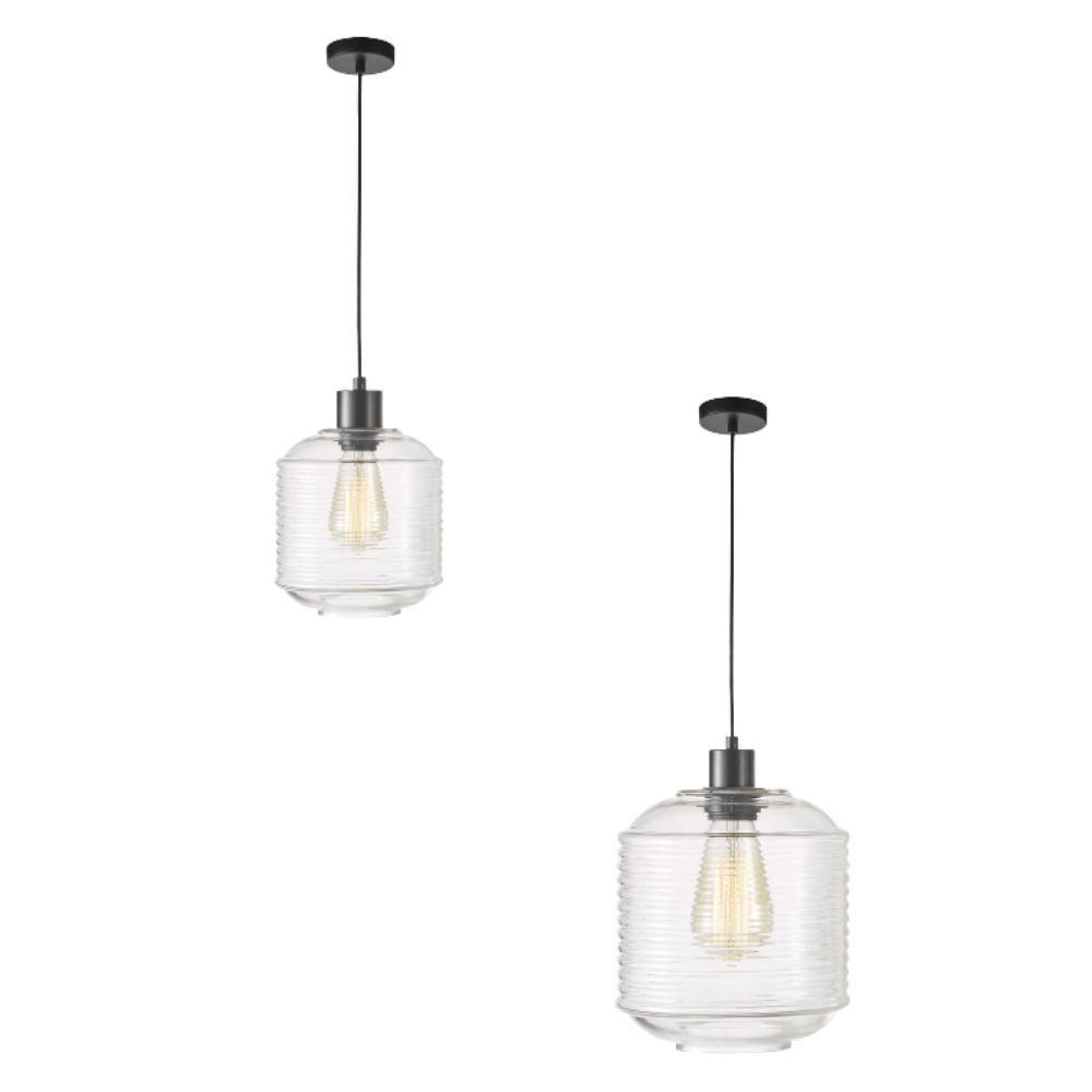 Oriel MARCONI Pendant - 1 Light Clear Glass-Oriel Lighting-Ozlighting.com.au