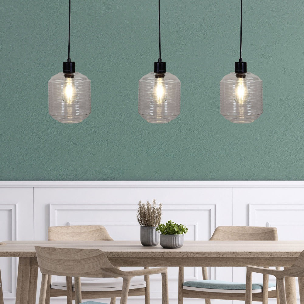 Oriel MARCONI Pendant - 3 Light Clear Glass-Oriel Lighting-Ozlighting.com.au