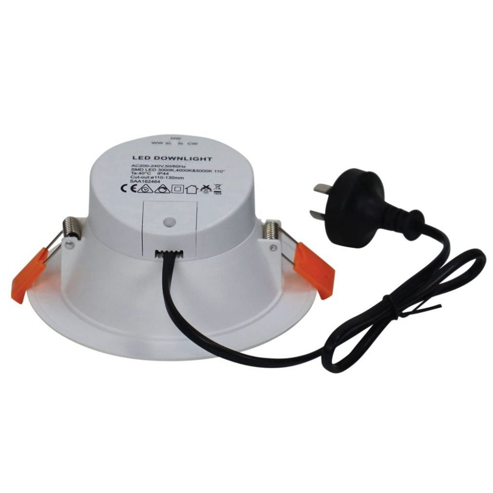 Oriel MARS LED Downlight - 10W/15W, Tri-Colour Dimmable Flat Face PC, IP44-Oriel Lighting-Ozlighting.com.au