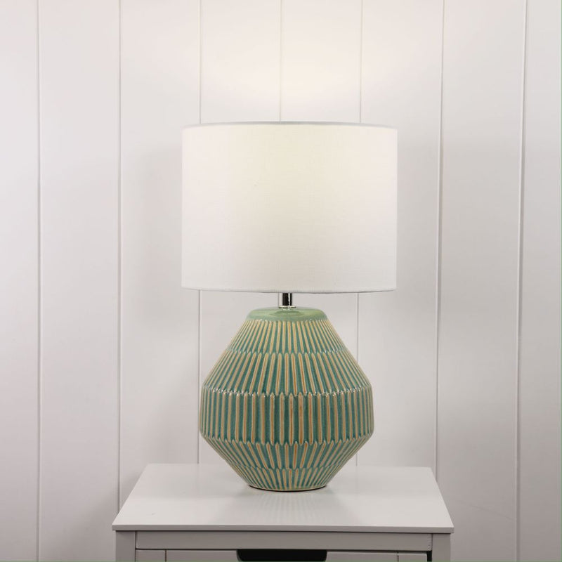 Oriel MAYA - Textured Ceramic Table Lamp-Oriel Lighting-Ozlighting.com.au