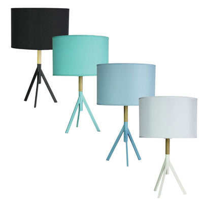 Oriel MICKY - Scandi Timber & Metal Table Lamp with Cotton Shade-Oriel Lighting-Ozlighting.com.au