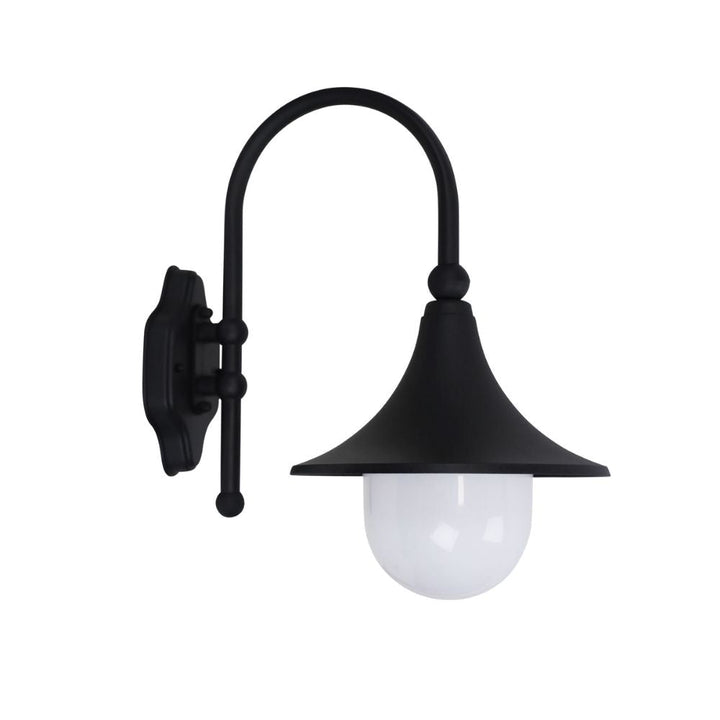 Oriel MOCA - 1 Light Curved Arm Downward Outdoor Wall Light IP44-Oriel Lighting-Ozlighting.com.au