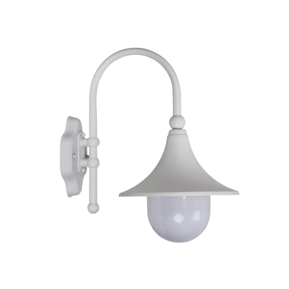 Oriel MOCA - 1 Light Curved Arm Downward Outdoor Wall Light IP44-Oriel Lighting-Ozlighting.com.au