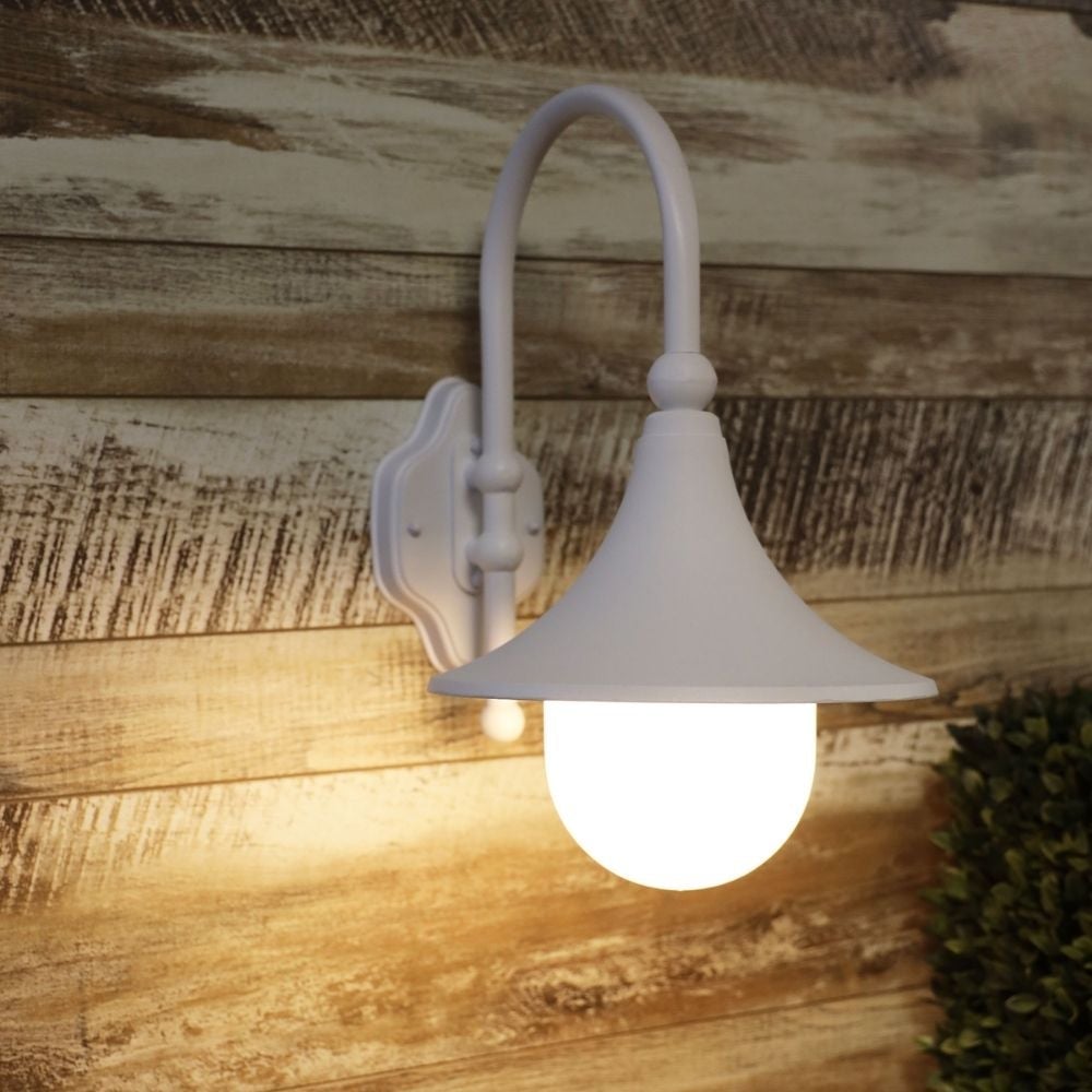 Oriel MOCA - 1 Light Curved Arm Downward Outdoor Wall Light IP44-Oriel Lighting-Ozlighting.com.au