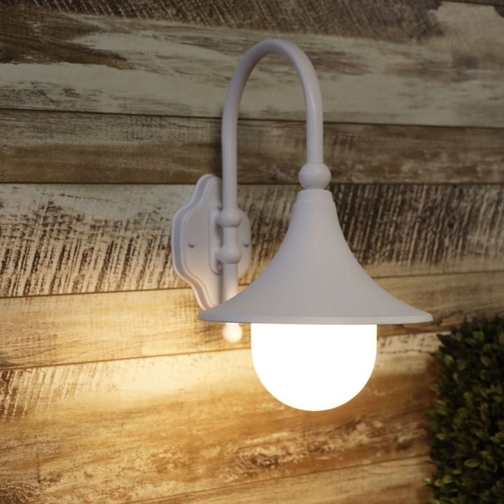 Oriel MOCA - 1 Light Curved Arm Downward Outdoor Wall Light IP44-Oriel Lighting-Ozlighting.com.au