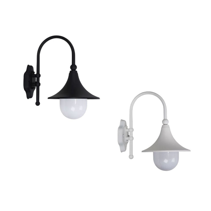 Oriel MOCA - 1 Light Curved Arm Downward Outdoor Wall Light IP44-Oriel Lighting-Ozlighting.com.au