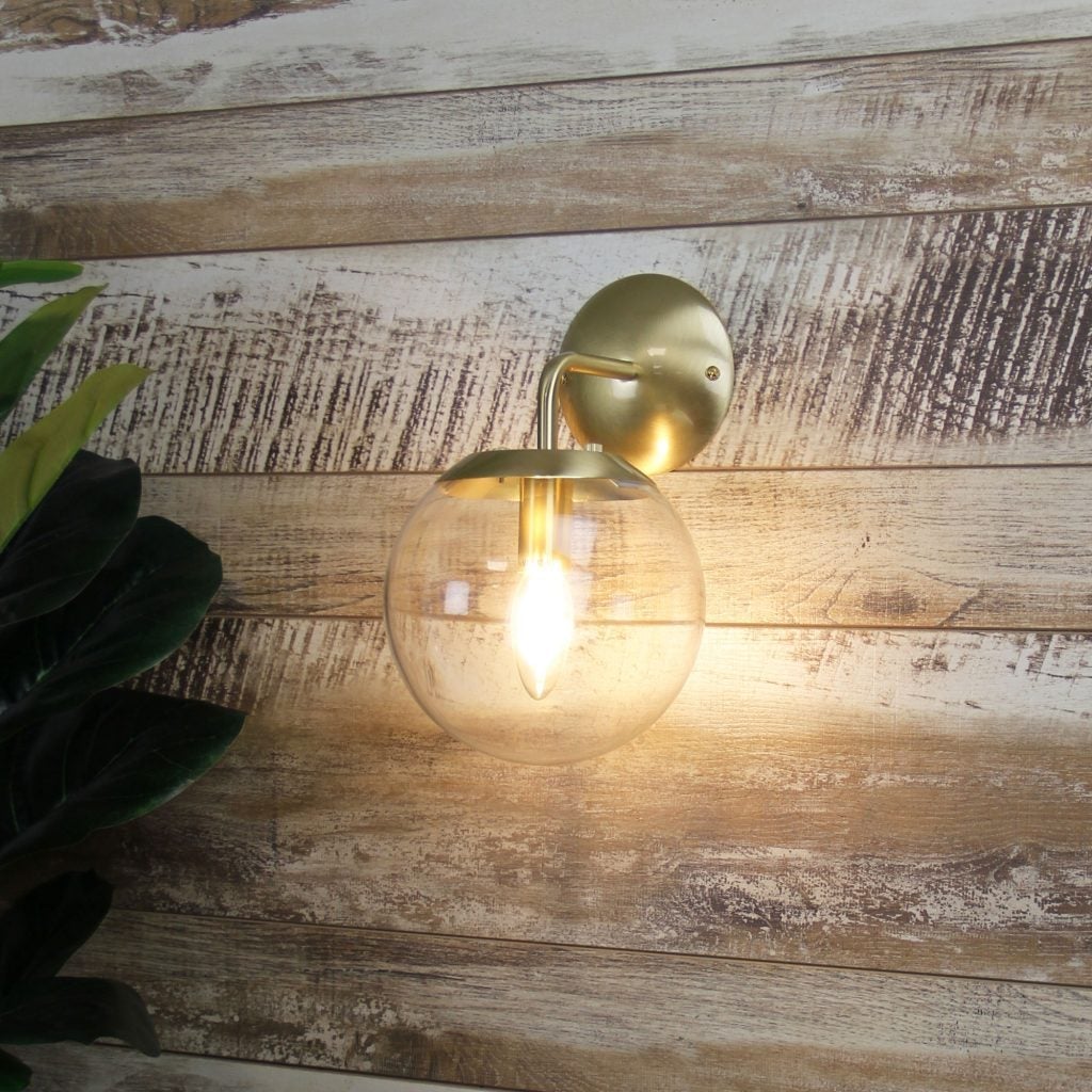 Oriel NEWTON Wall Light - 1 Light Glass Interior, Matt Black-Oriel Lighting-Ozlighting.com.au
