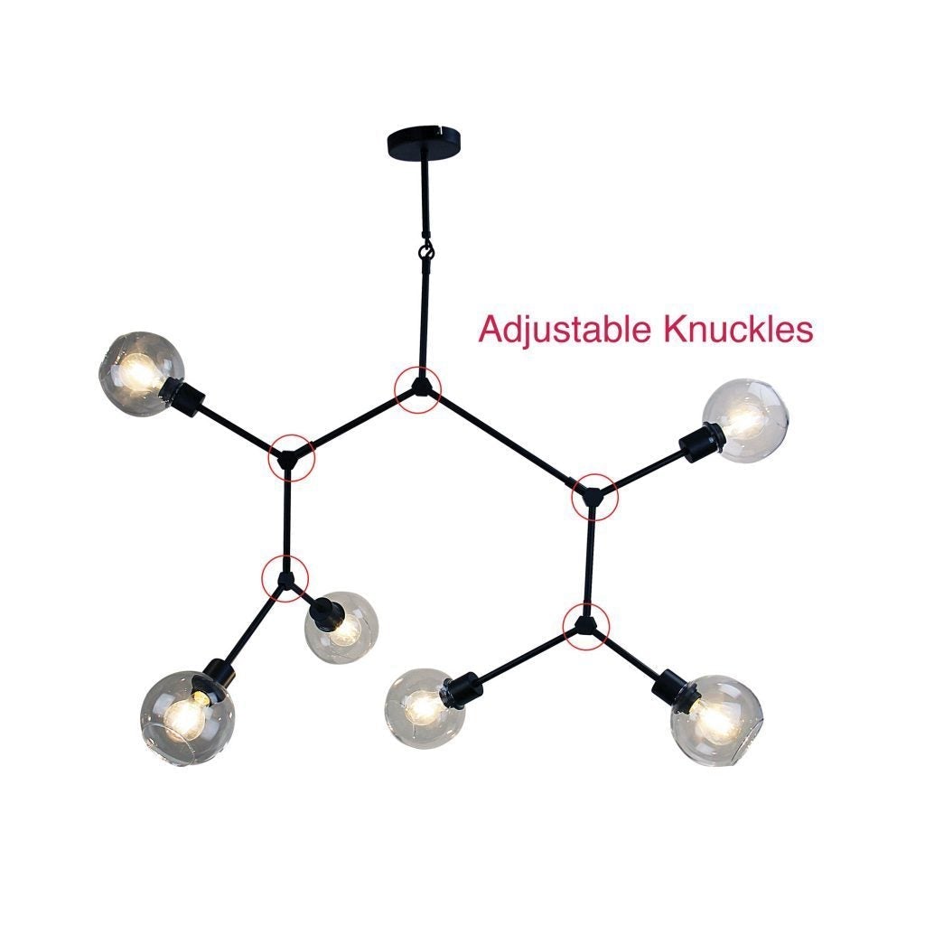 Oriel PADUA - 6 Light Contemporary Clear Glass Pendant-Oriel Lighting-Ozlighting.com.au