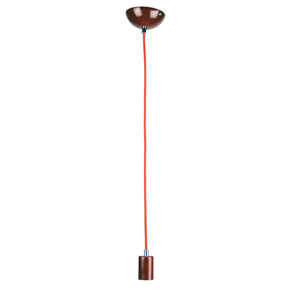Oriel POP Pendant - 2m Single Drop Red Metal Suspension-Oriel Lighting-Ozlighting.com.au