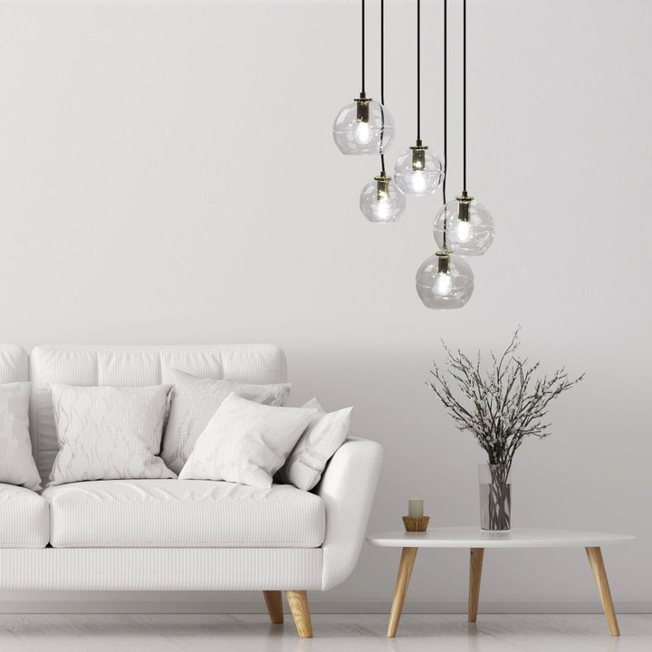 Oriel RENO - 5 Light Clear Glass Pendant-Oriel Lighting-Ozlighting.com.au