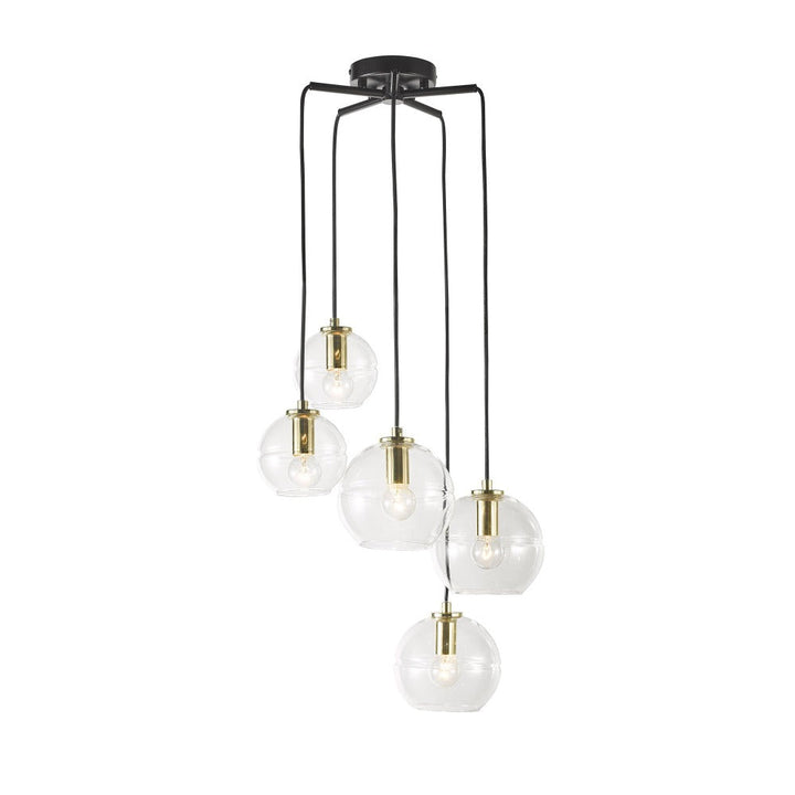 Oriel RENO - 5 Light Clear Glass Pendant-Oriel Lighting-Ozlighting.com.au