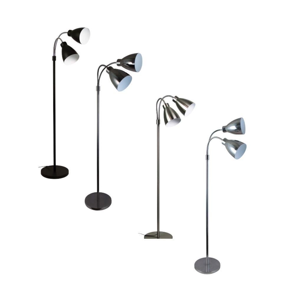 Oriel RETRO - Twin Flexible Neck Floor Lamp-Oriel Lighting-Ozlighting.com.au