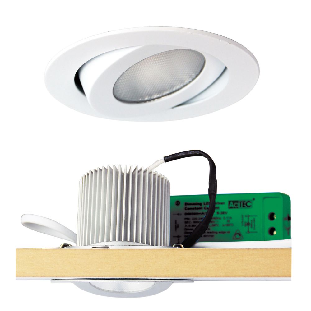 Oriel ROCK 92 Recessed LED Downlight - 10W/12W, Tilt-Adjustable Indoor-Oriel Lighting-Ozlighting.com.au