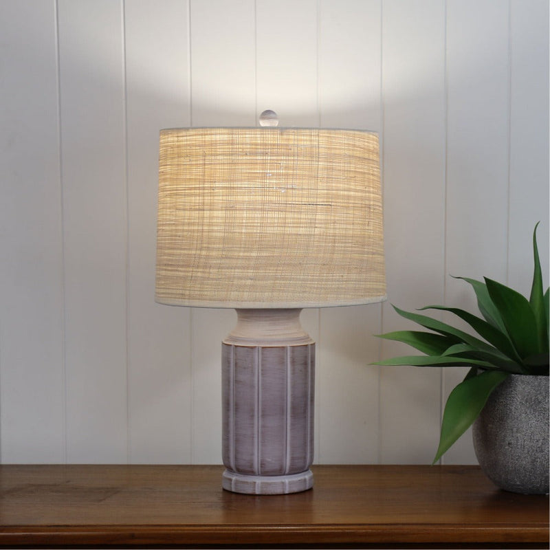 Oriel STOTE - 54cm Resin Table Lamp With Brown Raffia Shade-Oriel Lighting-Ozlighting.com.au