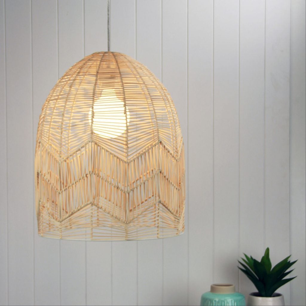 Oriel TANAH Pendant Shade Only - 1 Light Rattan Cane - SUSPENSION REQUIRED-Oriel Lighting-Ozlighting.com.au