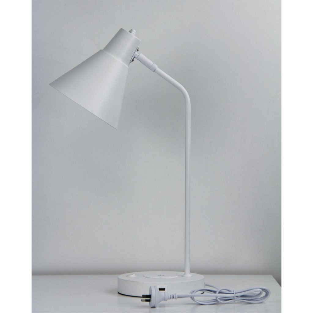 Oriel TARGA Desk & Table Lamp - with USB Socket and Wireless Charging-Oriel Lighting-Ozlighting.com.au