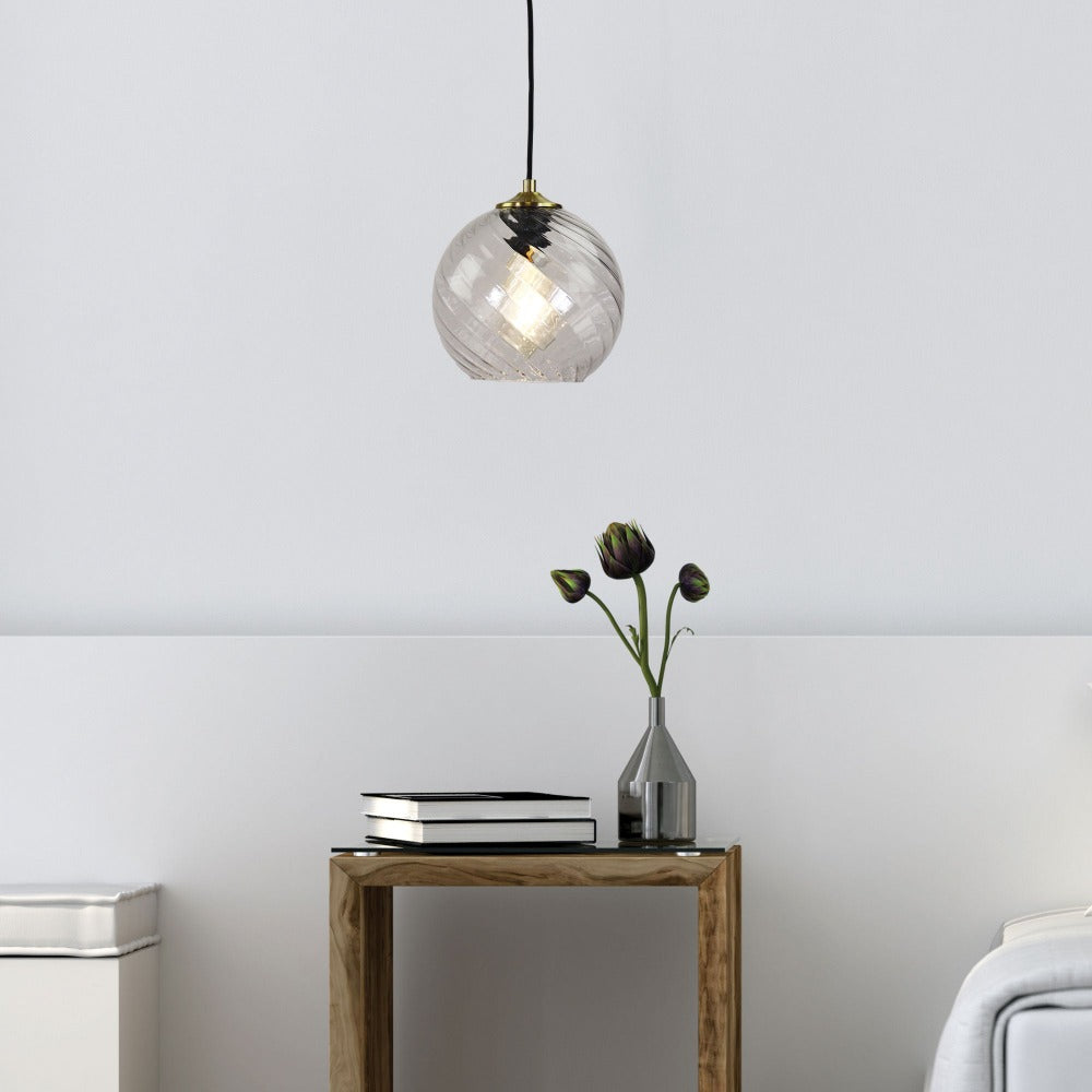 Oriel TWIST.20 Pendant - 1 Light Single Clear Glass-Oriel Lighting-Ozlighting.com.au