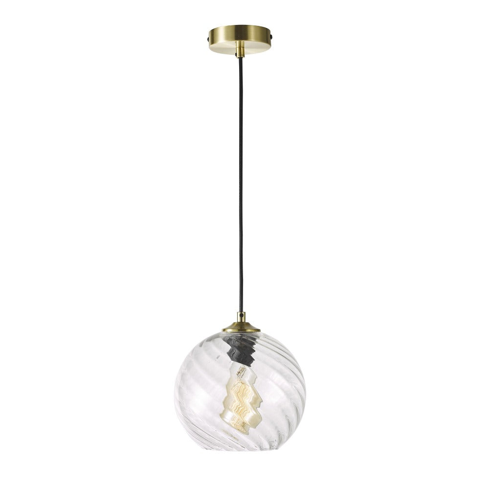 Oriel TWIST.20 Pendant - 1 Light Single Clear Glass-Oriel Lighting-Ozlighting.com.au