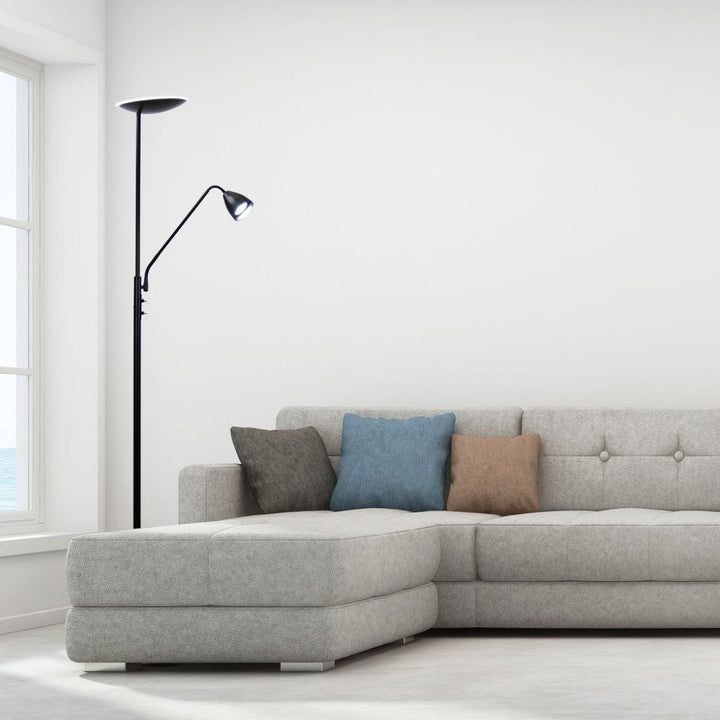 Oriel UP2 - LED Mother and Child Uplighter Floor Lamp - 5000K-Oriel Lighting-Ozlighting.com.au