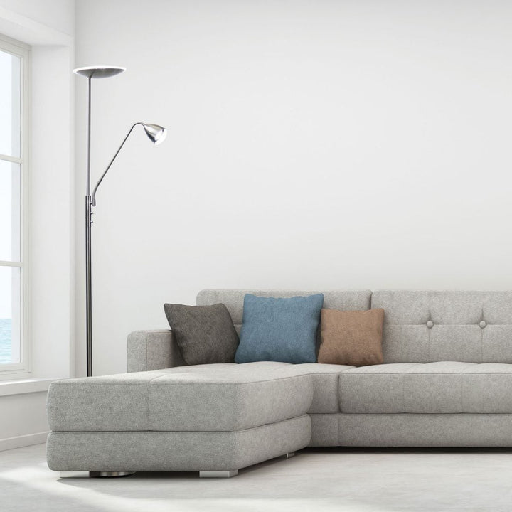 Oriel UP2 - LED Mother and Child Uplighter Floor Lamp - 5000K-Oriel Lighting-Ozlighting.com.au