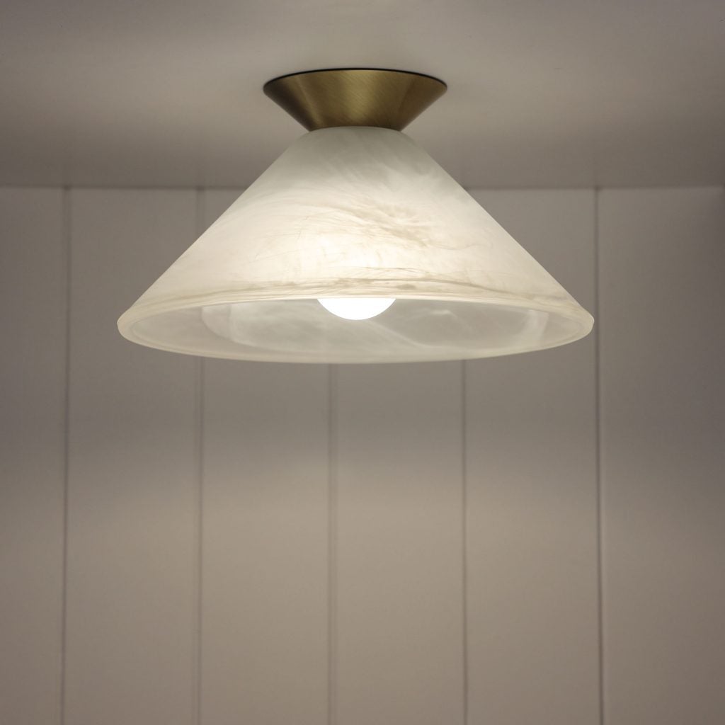 Oriel VAMP/PANA - DIY Batten Fix Holder Cover Alabaster Glass Ceiling Light Shade Only-Oriel Lighting-Ozlighting.com.au