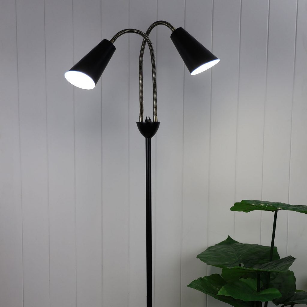 Oriel WALT Floor Lamp - Twin Head-Oriel Lighting-Ozlighting.com.au