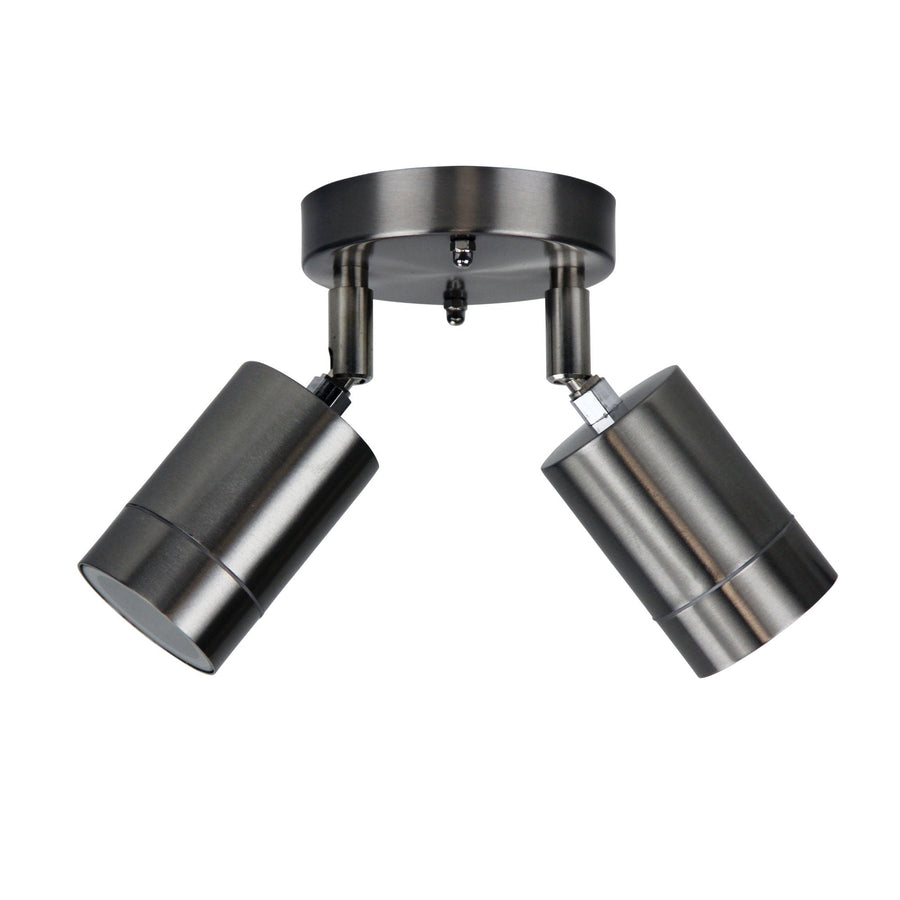 Oriel ZETA - 2 Light Twin Head Exterior Adjustable Spotlight IP44-Oriel Lighting-Ozlighting.com.au