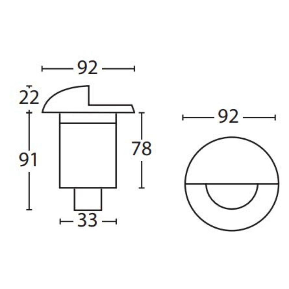 Seaside Lighting FLINDERS/HYAMS Recessed LED Step Light - Round Eyelid, IP65 12V - DRIVER REQUIRED-Seaside Lighting-Ozlighting.com.au