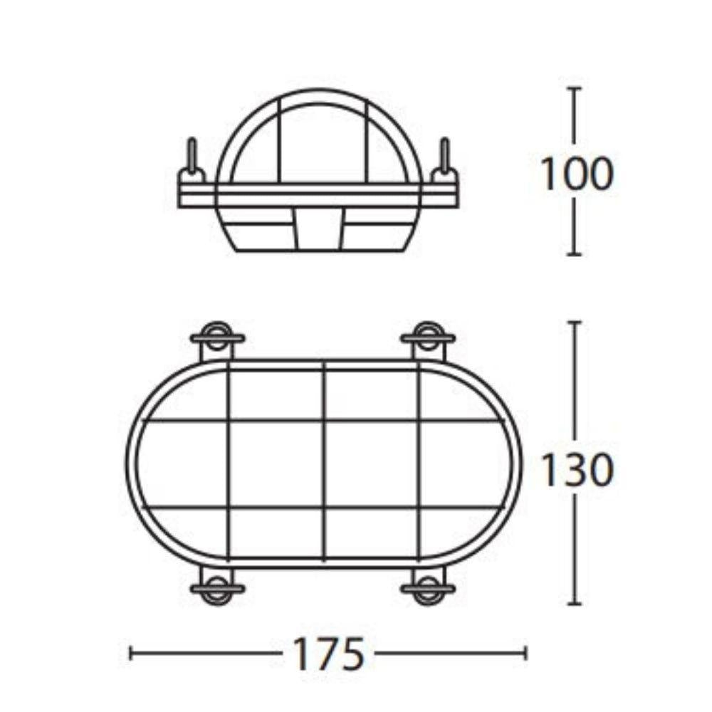 Seaside Lighting MORNINGTON - Small Oval Cage Bunker Light IP54 Solid Brass-Seaside Lighting-Ozlighting.com.au