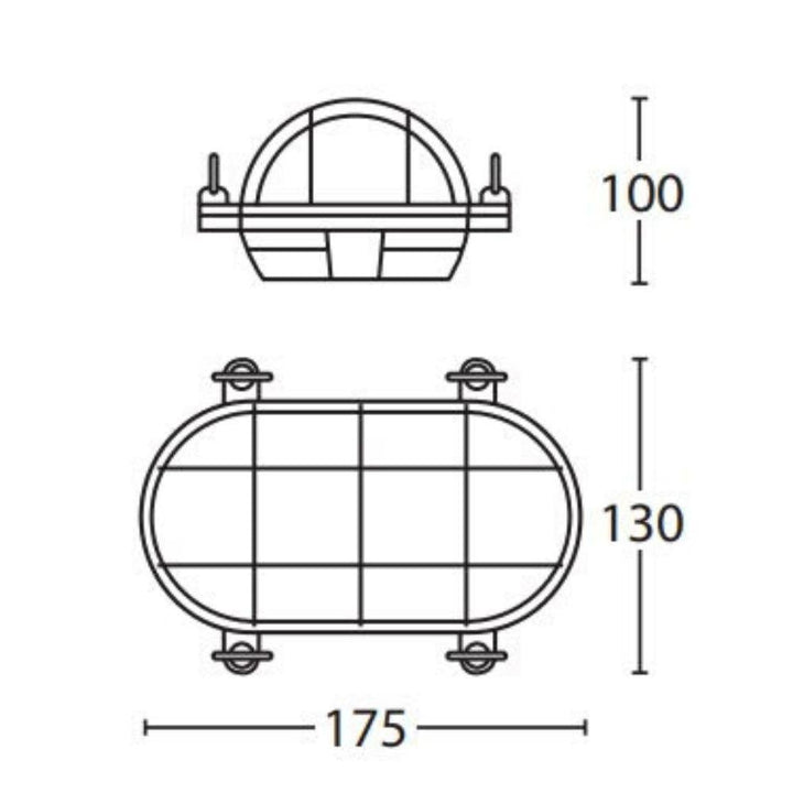 Seaside Lighting MORNINGTON - Small Oval Cage Bunker Light IP54 Solid Brass-Seaside Lighting-Ozlighting.com.au