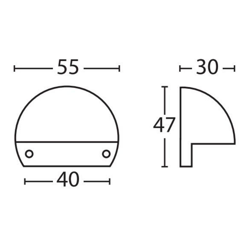 Seaside Lighting REDBILL/ESPERANCE/COTTESLOE - 3W 12V DC LED Exterior Eyelid Surface Mount Step Light IP65 3000K - DRIVER REQUIRED-Seaside Lighting-Ozlighting.com.au