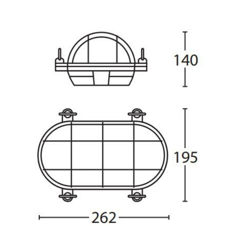 Seaside Lighting SHOALHAVEN - Large Oval Cage Bunker Light IP54 Solid Brass-Seaside Lighting-Ozlighting.com.au