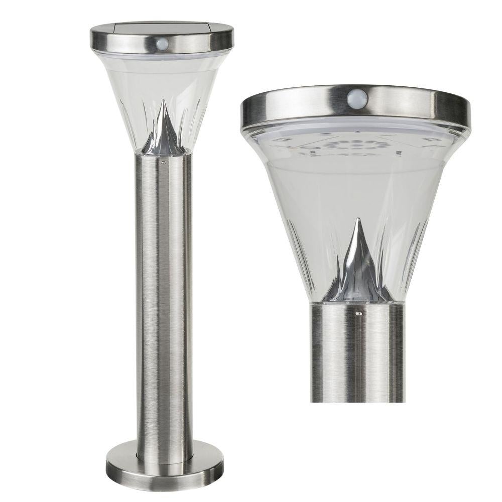 Solar Lighting Direct SLDBL0026/27 Solar LED Spike Light - 2.6W IP44 Bollard, Sensor Stainless Steel, 3000K-Solar Lighting Direct-Ozlighting.com.au