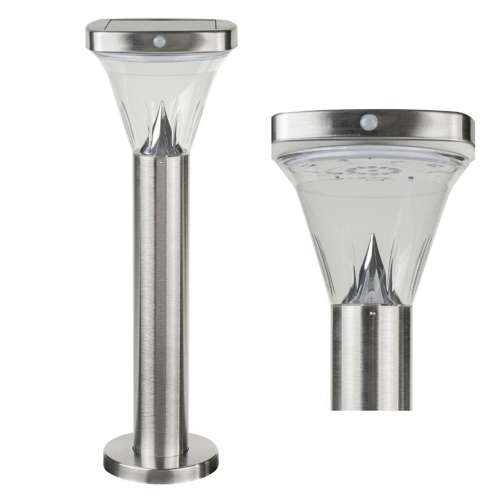 Solar Lighting Direct SLDBL0026/27 Solar LED Spike Light - 2.6W IP44 Bollard, Sensor Stainless Steel, 3000K-Solar Lighting Direct-Ozlighting.com.au