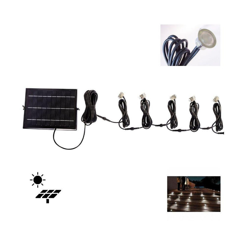 Solar Lighting Direct SLDDLK-5 - Solar Powered 5 Pack LED Deck Light IP65 Plug&