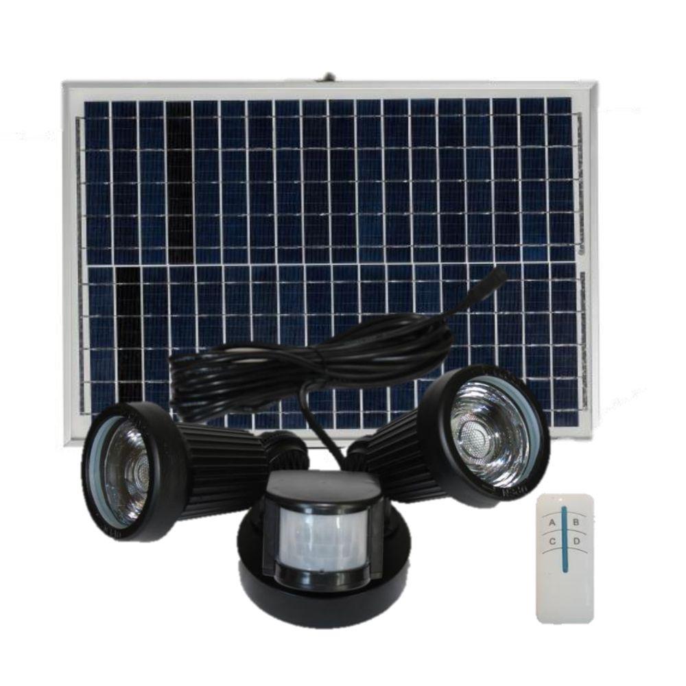 Solar Lighting Direct SLDFL25W Solar LED Floodlight - 2x5W, Sensor, Remote Control, IP65, 6000K-Solar Lighting Direct-Ozlighting.com.au