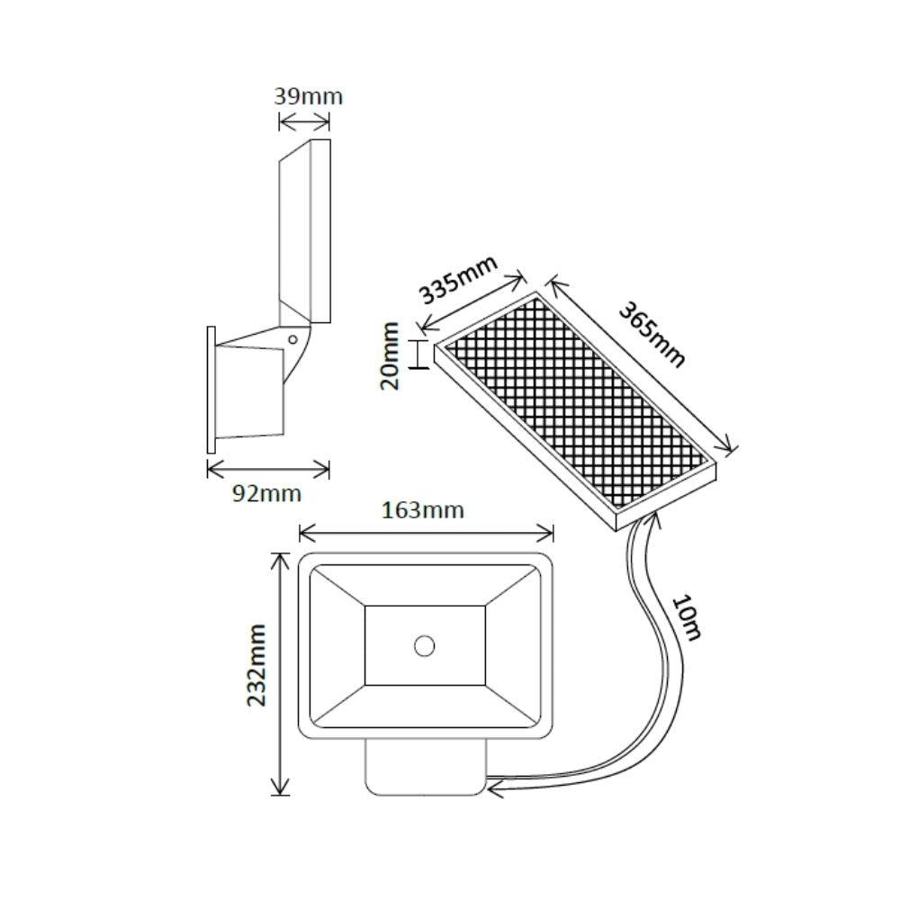 Solar Lighting Direct SLDFreD - Solar Powered 10W LED Exterior Flood Light With Sensor And IP Camera IP65 3000K-Solar Lighting Direct-Ozlighting.com.au