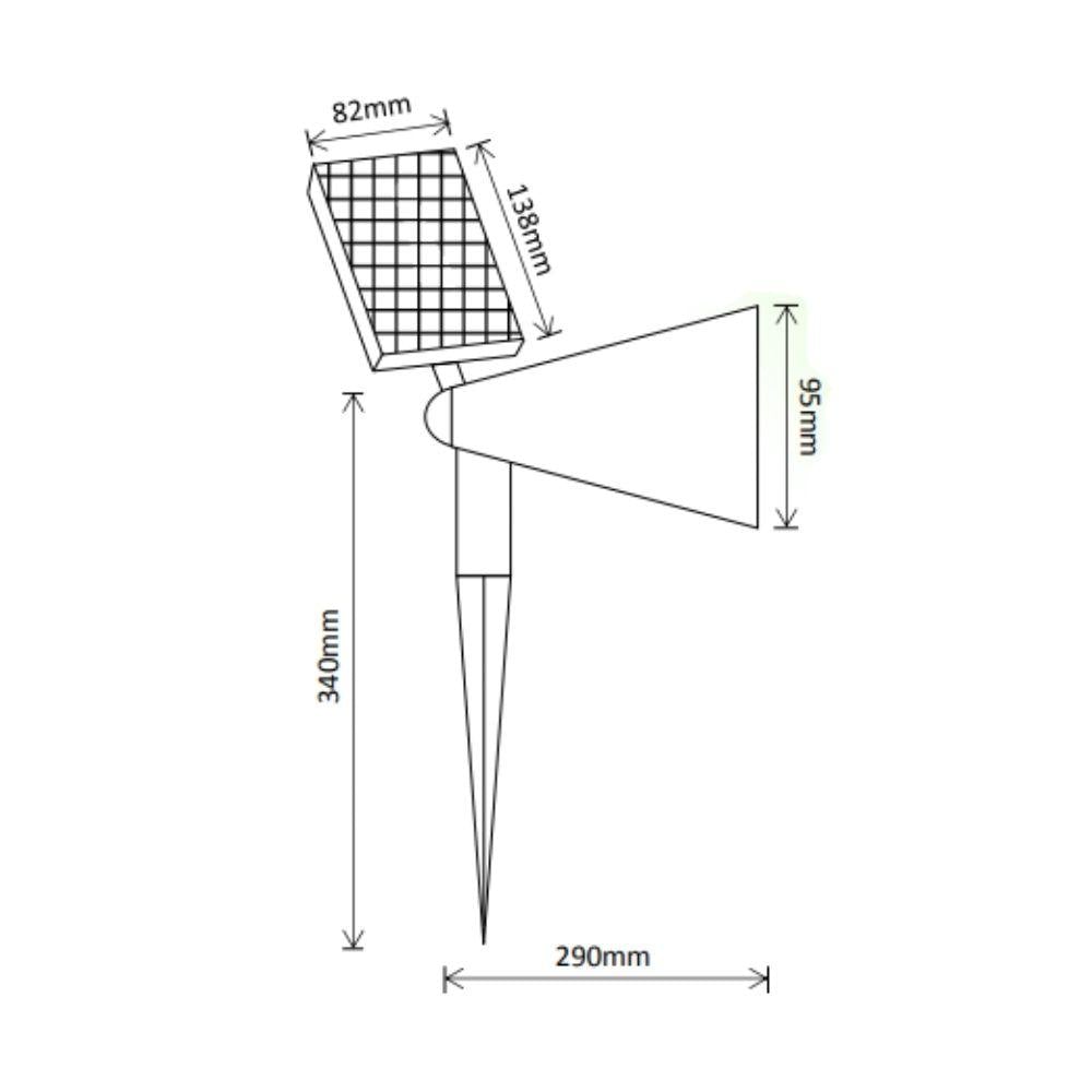 Solar Lighting Direct SLDGS0053 - Solar Powered 2W LED Bright Output Portable Garden Spike Light With Attached Panel IP44 Single Colour-Solar Lighting Direct-Ozlighting.com.au