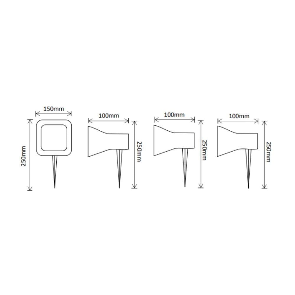 Solar Lighting Direct SLDGSK0054 Portable Solar LED Garden Spike Light Kit - 3 Pack, Remote Solar Panel IP44 3000K-Solar Lighting Direct-Ozlighting.com.au
