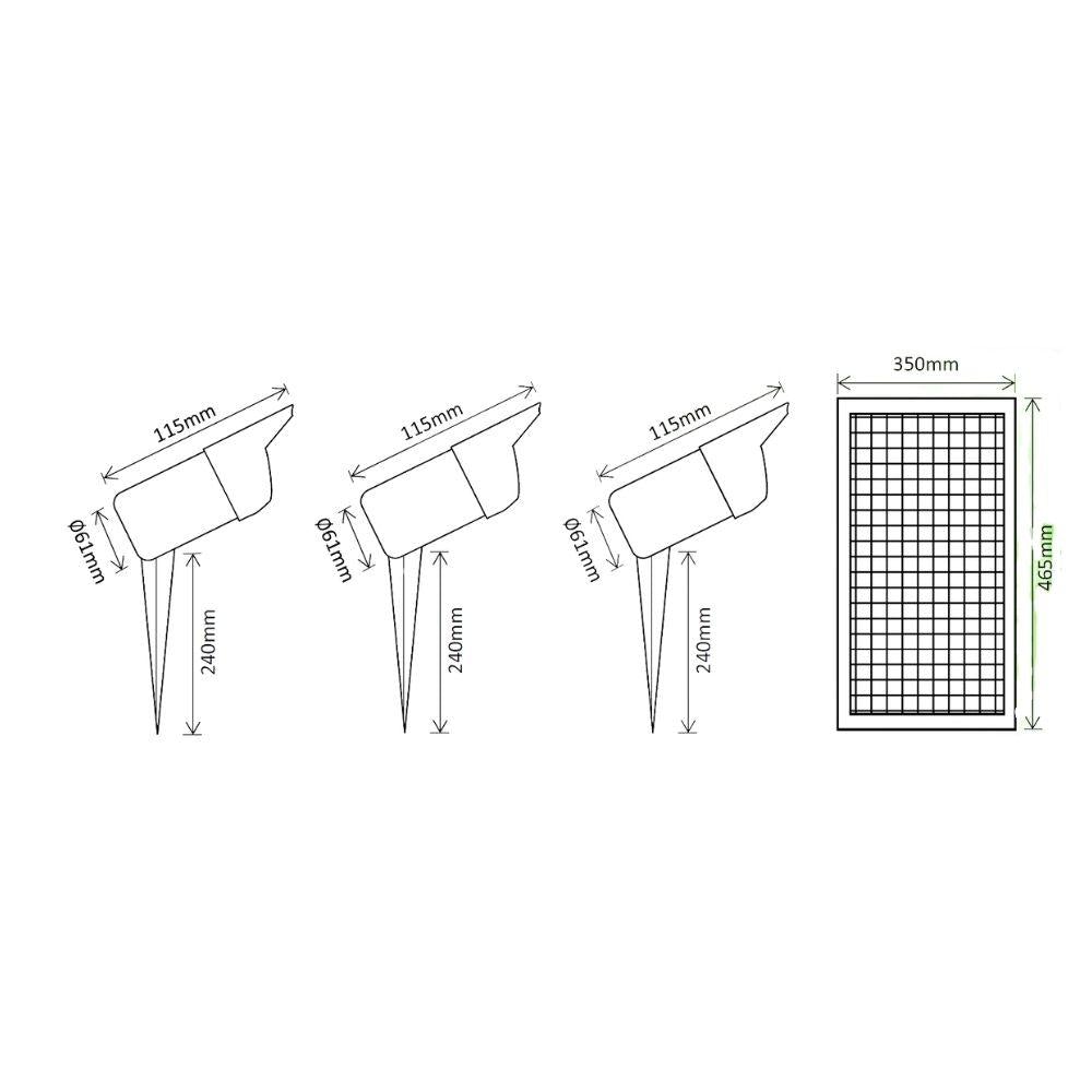 Solar Lighting Direct SLDGSK0055 Portable Solar LED Garden Spike Light Kit - 3 Pack, Remote Solar Panel IP65 6000K-Solar Lighting Direct-Ozlighting.com.au