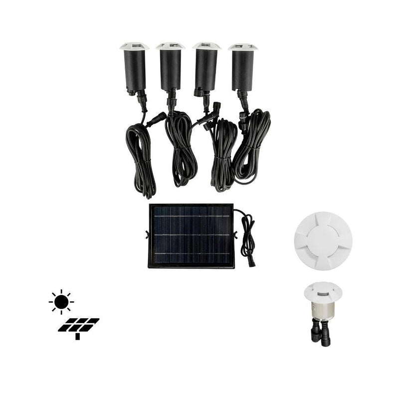 Solar Lighting Direct SLDIGK-4WW - Solar Powered 4 Pack LED Inground / Deck Light IP65 Plug&