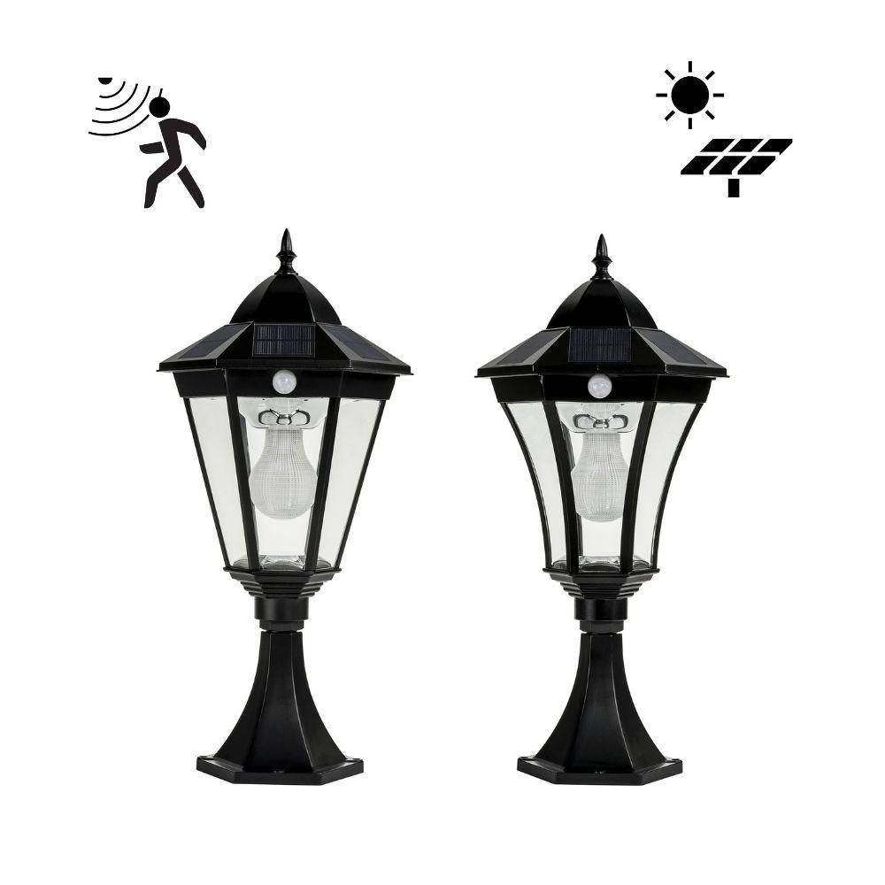 Solar Lighting Direct SLDPIL0009A/12A - Solar Powered 3.8W IP44 LED Traditional Exterior Pillar Light With Sensor 5000K-Solar Lighting Direct-Ozlighting.com.au