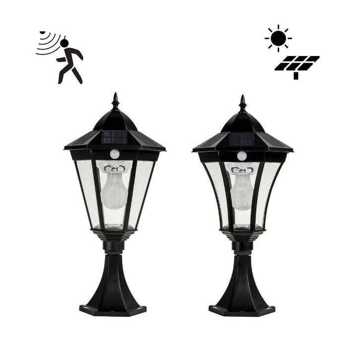 Solar Lighting Direct SLDPIL0009A/12A - Solar Powered 3.8W IP44 LED Traditional Exterior Pillar Light With Sensor 5000K-Solar Lighting Direct-Ozlighting.com.au