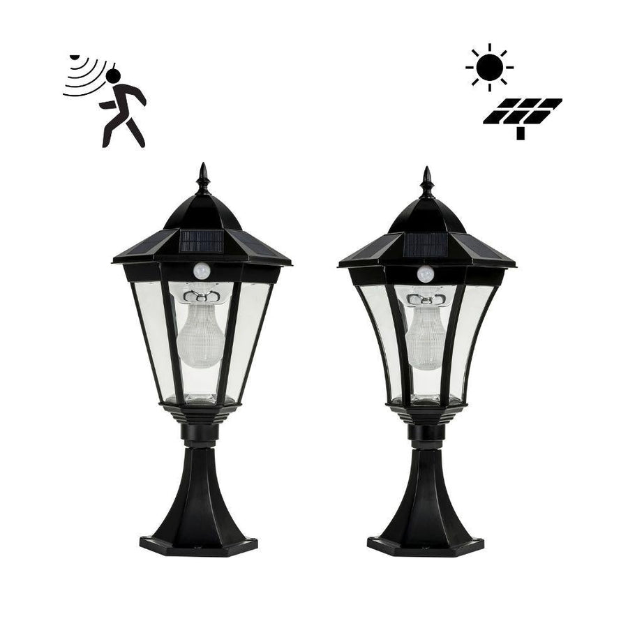 Solar Lighting Direct SLDPIL0009A/12A - Solar Powered 3.8W IP44 LED Traditional Exterior Pillar Light With Sensor 5000K-Solar Lighting Direct-Ozlighting.com.au