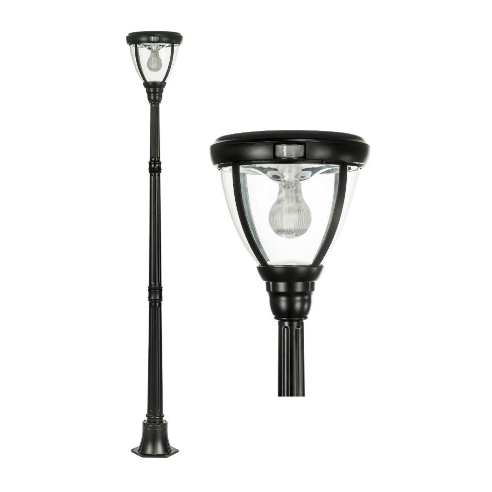 Solar Lighting Direct SLDPL0007A - Solar Powered 6.2W IP44 LED Traditional Exterior Single Post Light With Sensor 5000K-Solar Lighting Direct-Ozlighting.com.au