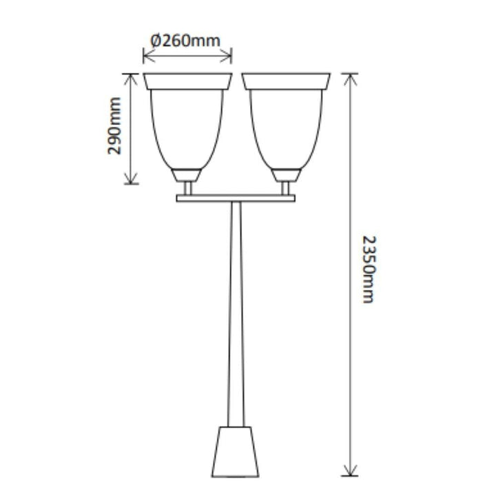 Solar Lighting Direct SLDPL0007B - Solar Powered 12.4W IP44 LED Traditional Exterior Twin Post Light With Sensor 5000K-Solar Lighting Direct-Ozlighting.com.au