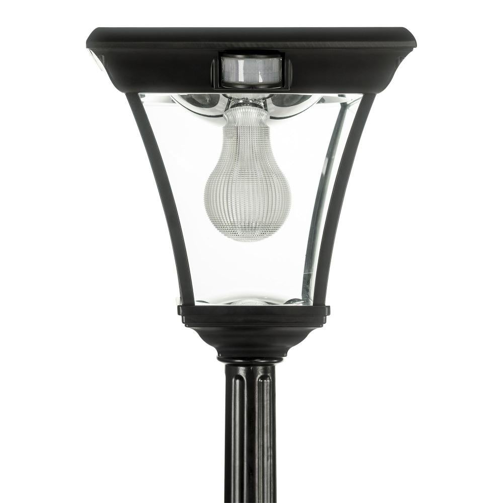 Solar Lighting Direct SLDPL0008A/18A - Solar Powered 6.2W IP44 LED Flat Top Traditional Exterior Single Post Light With Sensor 5000K-Solar Lighting Direct-Ozlighting.com.au