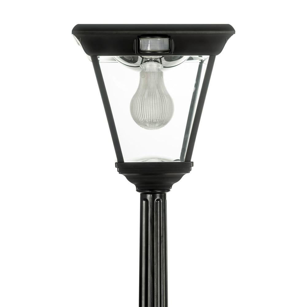 Solar Lighting Direct SLDPL0008A/18A - Solar Powered 6.2W IP44 LED Flat Top Traditional Exterior Single Post Light With Sensor 5000K-Solar Lighting Direct-Ozlighting.com.au
