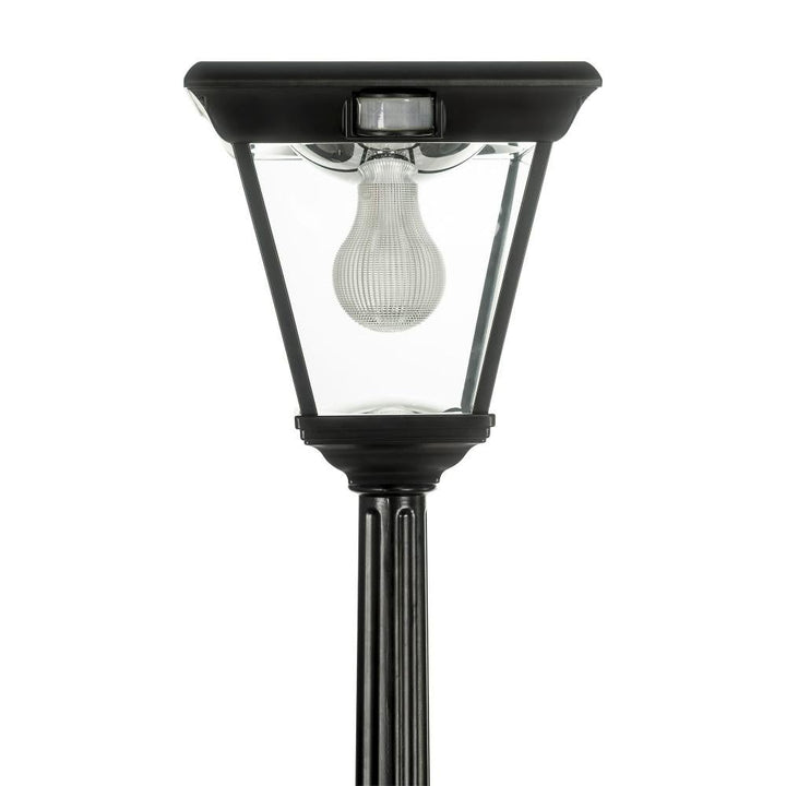 Solar Lighting Direct SLDPL0008A/18A - Solar Powered 6.2W IP44 LED Flat Top Traditional Exterior Single Post Light With Sensor 5000K-Solar Lighting Direct-Ozlighting.com.au